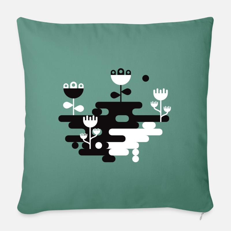 Le Blob Garden L Noir & Blanc - Housse de coussin décorative 45 x 45 cm - vert sapin
