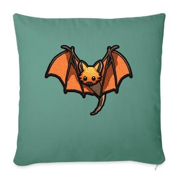 Renard volant ou chauve-souris dans de beaux graphismes rétro - Housse de coussin décorative 45 x 45 cm - vert sapin - Devant