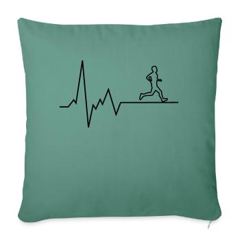 Heartbeat Runner - Sofa pillowcase 17,3'' x 17,3'' (45 x 45 cm) - cypress green - Front