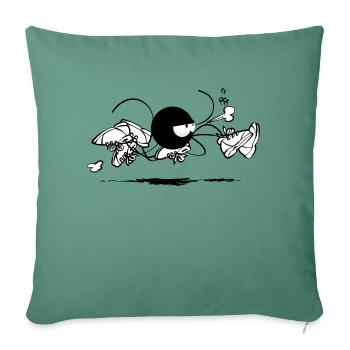 Beth the Spider - Running (version without text) - Sofa pillowcase 17,3'' x 17,3'' (45 x 45 cm) - cypress green - Front