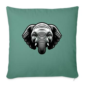 Bébé éléphant - Housse de coussin décorative 45 x 45 cm - vert sapin - Devant