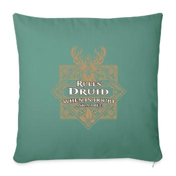 Druid Rules RPG Game - Sofa pillowcase 17,3'' x 17,3'' (45 x 45 cm) - cypress green - Front