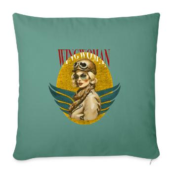 Wingwoman, die Frau an deiner Seite. - Sofakissenbezug 45 x 45 cm - Tanngrün - Vorne