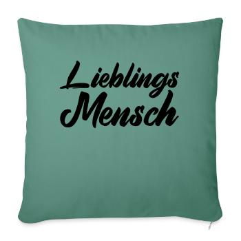 lieblings mensch - Sofakissenbezug 45 x 45 cm - Tanngrün - Vorne