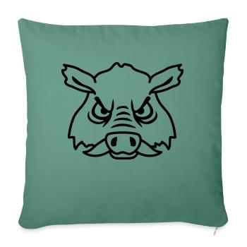 Evil Wild Boar Wild Boar Comic Pig - Sofa pillowcase 17,3'' x 17,3'' (45 x 45 cm) - cypress green - Front