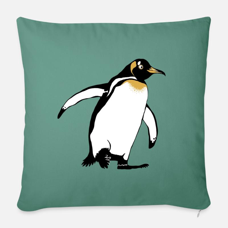Pinguin - Sofakissenbezug 45 x 45 cm - Tanngrün