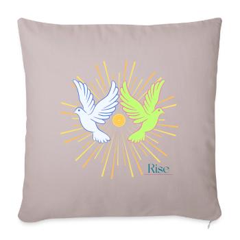 Colombes au lever du soleil Graphique - Housse de coussin décorative 45 x 45 cm - taupe clair - Devant
