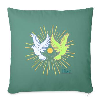 Doves at Sunrise Rise Graphic - Sofa pillowcase 17,3'' x 17,3'' (45 x 45 cm) - cypress green - Front