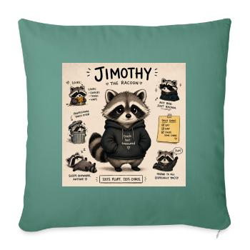 Timothy le raton laveur à capuche - Housse de coussin décorative 45 x 45 cm - vert sapin - Devant