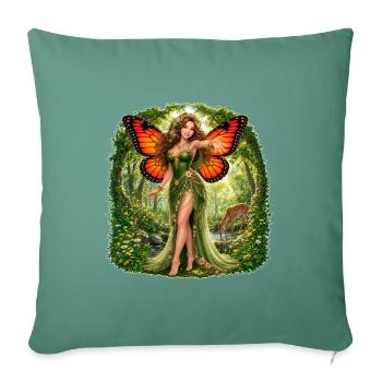 Fée Verte - Gardien de la Forêt - Housse de coussin décorative 45 x 45 cm - vert sapin - Devant