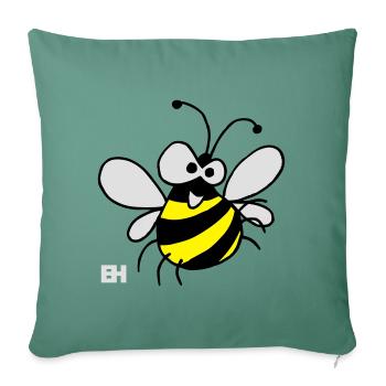 Whimsical Bumblebee Illustration for Clothing - Sofa pillowcase 17,3'' x 17,3'' (45 x 45 cm) - cypress green - Front