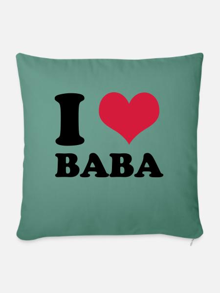 i love baba - Sofakissenbezug 45 x 45 cm - Tanngrün