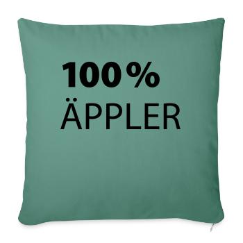 100% Aeppler | Apfelwein - Frankfurter Kultgetränk - Sofakissenbezug 45 x 45 cm - Tanngrün - Vorne