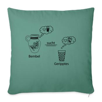 BEMBEL SUCHT GERIPPTES - Sofakissenbezug 45 x 45 cm - Tanngrün - Vorne