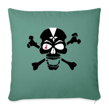 skull skull bone ermine eye - Sofa pillowcase 17,3'' x 17,3'' (45 x 45 cm) - cypress green - Front