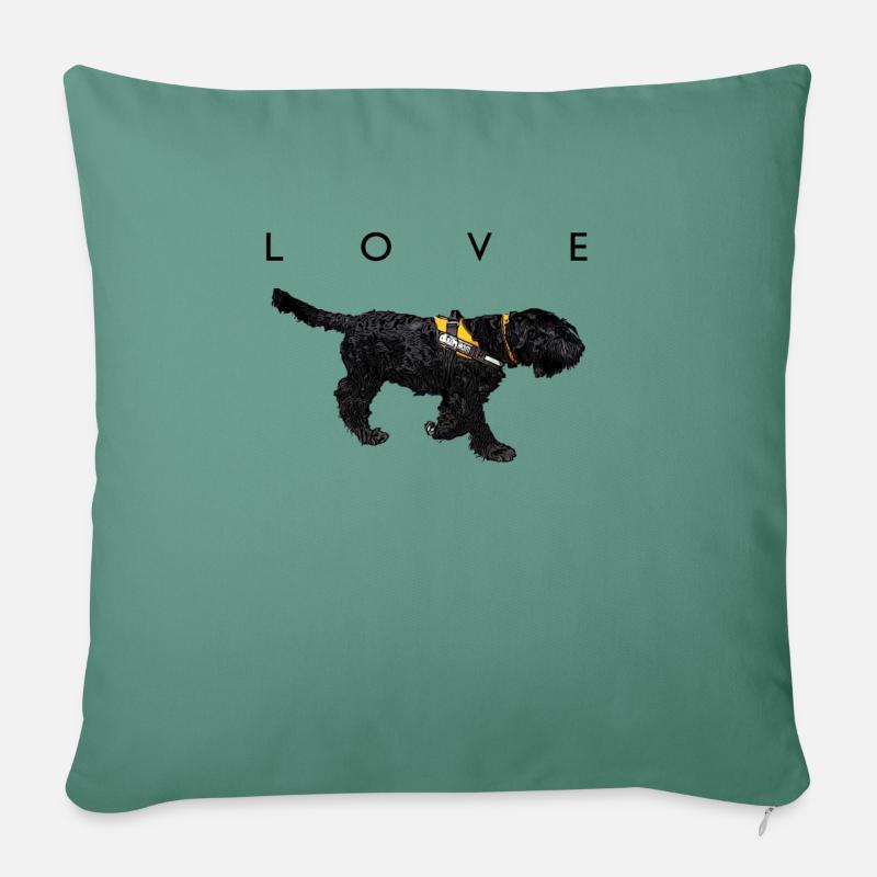 Amour de Schnauzer géant - Housse de coussin décorative 45 x 45 cm - vert sapin