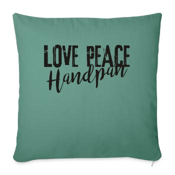 LOVE PEACE Handpan - black - Sofakissenbezug 45 x 45 cm - Tanngrün - Vorne