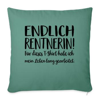 Rentnerin - Sofakissenbezug 45 x 45 cm - Tanngrün - Vorne