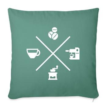 Barista coffee espresso cappuccino coffee maker - Sofa pillowcase 17,3'' x 17,3'' (45 x 45 cm) - cypress green - Front