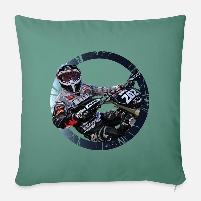 Motocross - Sofakissenbezug 45 x 45 cm - Tanngrün