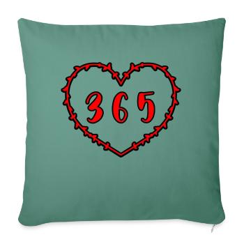 AMOUR LOVE 365 Days a Year - Sofa pillowcase 17,3'' x 17,3'' (45 x 45 cm) - cypress green - Front