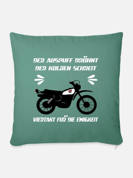 Enduro Motocross XT 500 Motorrad Kult - Sofakissenbezug 45 x 45 cm - Tanngrün