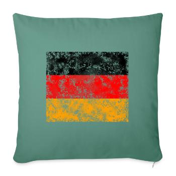 Germany Flag Vintage with Crunsh Effect - Sofa pillowcase 17,3'' x 17,3'' (45 x 45 cm) - cypress green - Front