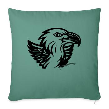 tête d'aigle avec petites ailes - Housse de coussin décorative 45 x 45 cm - vert sapin - Devant