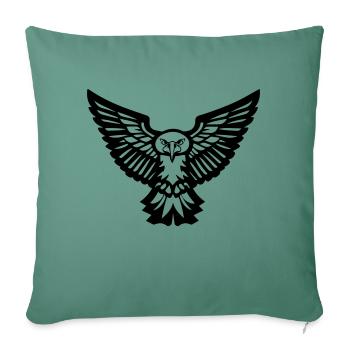 Vogeltyphibou oder fliegender Adler vorne - Sofakissenbezug 45 x 45 cm - Tanngrün - Vorne