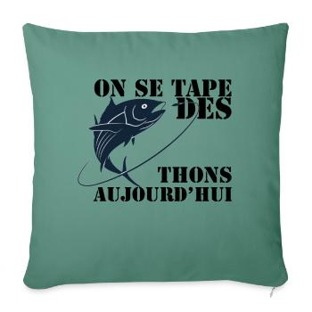 péche aux thons - Housse de coussin décorative 45 x 45 cm - vert sapin - Devant