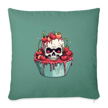 Spooky Horror Cherry Tart - Happy Halloween - Sofa pillowcase 17,3'' x 17,3'' (45 x 45 cm) - cypress green - Front