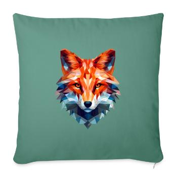 Geometric fox head in triangle look - Sofa pillowcase 17,3'' x 17,3'' (45 x 45 cm) - cypress green - Front