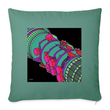 ALL ALONG THE BT TOWER (Blacklight Style) - Sofa pillowcase 17,3'' x 17,3'' (45 x 45 cm) - cypress green - Front