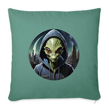 Citadin cosmique - Housse de coussin décorative 45 x 45 cm - vert sapin - Devant