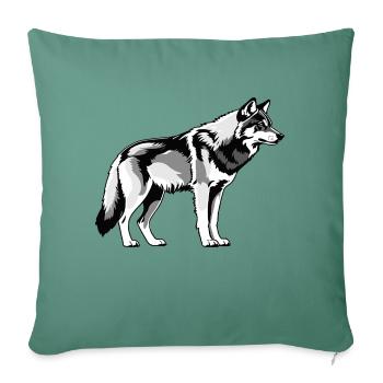 Wolf - Cute Dog Design - Sofa pillowcase 17,3'' x 17,3'' (45 x 45 cm) - cypress green - Front