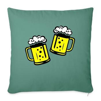 Beer Beer Mug Cheers - Sofa pillowcase 17,3'' x 17,3'' (45 x 45 cm) - cypress green - Front
