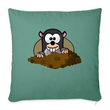 Animal Animals Mole - Sofa pillowcase 17,3'' x 17,3'' (45 x 45 cm) - cypress green - Front