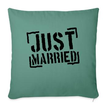 Just Married Stamp Design - Housse de coussin décorative 45 x 45 cm - vert sapin - Devant