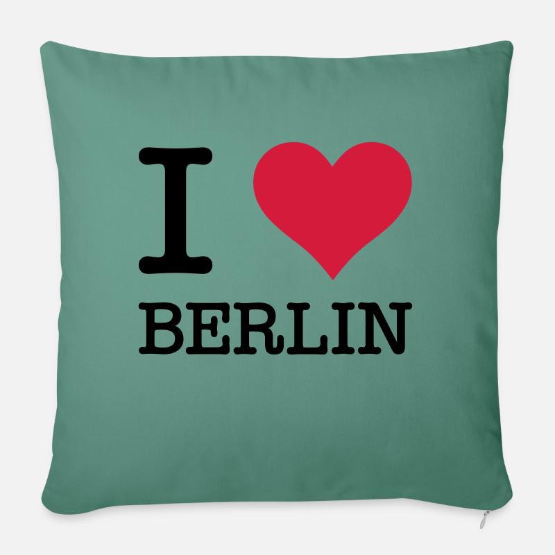 I Love Berlin - Sofakissenbezug 45 x 45 cm - Tanngrün