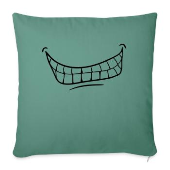 Grinning Evil Horror Mouth Smile Comic Teeth - Sofa pillowcase 17,3'' x 17,3'' (45 x 45 cm) - cypress green - Front