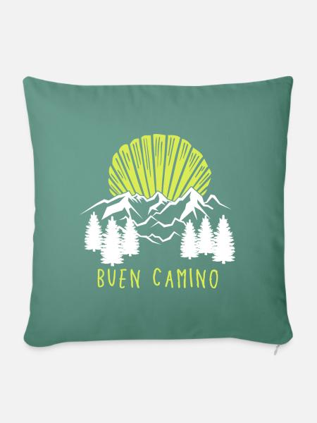 Buen Camino Mountains - Sofakissenbezug 45 x 45 cm - Tanngrün