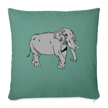 Elephant - Sofa pillowcase 17,3'' x 17,3'' (45 x 45 cm) - cypress green - Front