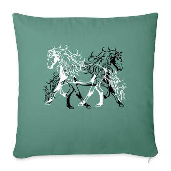 Himmlisch Fantasy Pferd Pferde Pony Reiter Hengst - Sofakissenbezug 45 x 45 cm - Tanngrün - Vorne