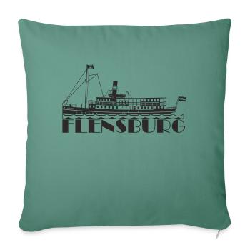 Alexandra Flensburg, saloon steamer Flensburg - Sofa pillowcase 17,3'' x 17,3'' (45 x 45 cm) - cypress green - Front