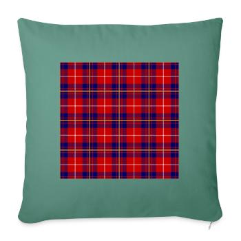 blau-roter Schotte - Sofakissenbezug 45 x 45 cm - Tanngrün - Vorne