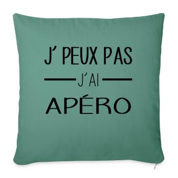 apéro - je peux pas j'ai apero best-seller - Housse de coussin décorative 45 x 45 cm - vert sapin - Devant