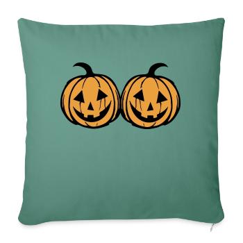 Pumpkin Face - Sofa pillowcase 17,3'' x 17,3'' (45 x 45 cm) - cypress green - Front