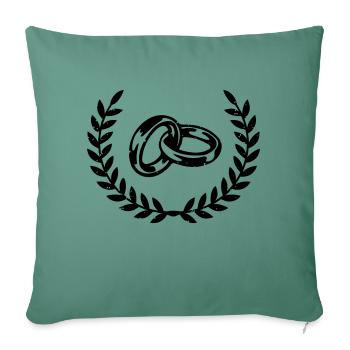 wedding rings - Sofa pillowcase 17,3'' x 17,3'' (45 x 45 cm) - cypress green - Front