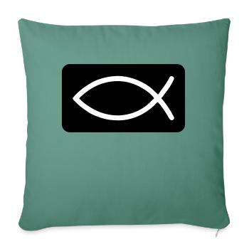 Fish Christian Jesus - Sofa pillowcase 17,3'' x 17,3'' (45 x 45 cm) - cypress green - Front