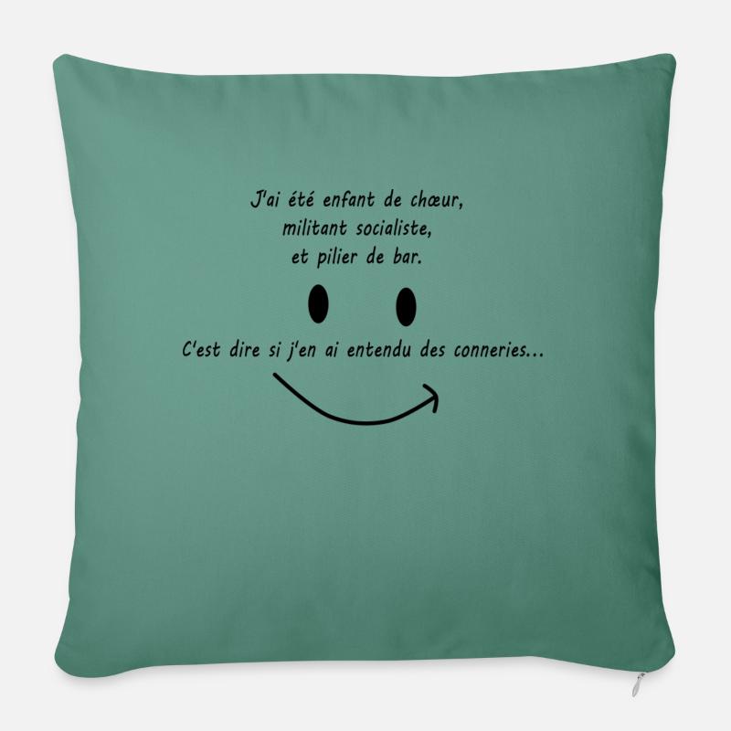 humour - Housse de coussin décorative 45 x 45 cm - vert sapin